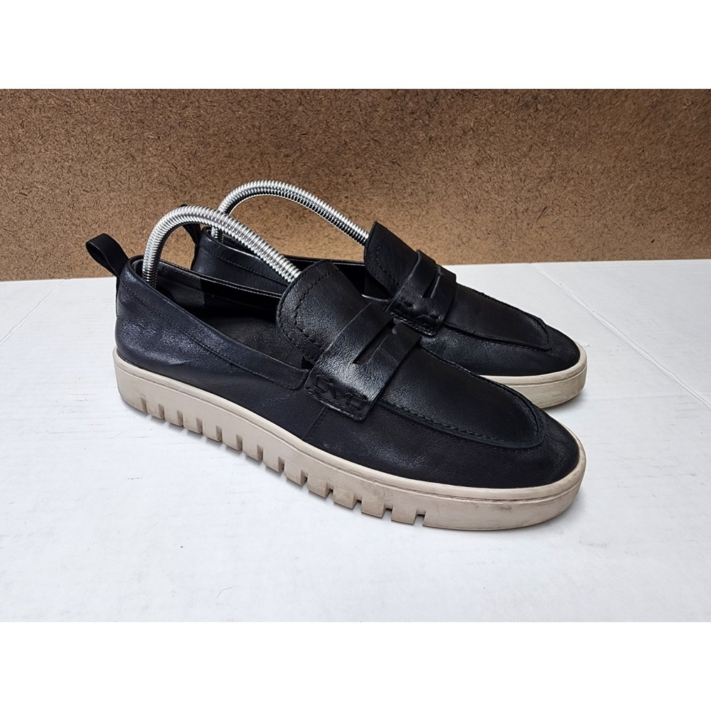 Vionic Uptown Shoes Women's 9 Black Leather Penny Loafers Flats Sneakers